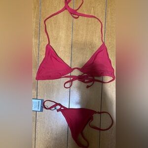 NWT Juniors Size Medium Sherrylo Red 2 piece Bikini Set